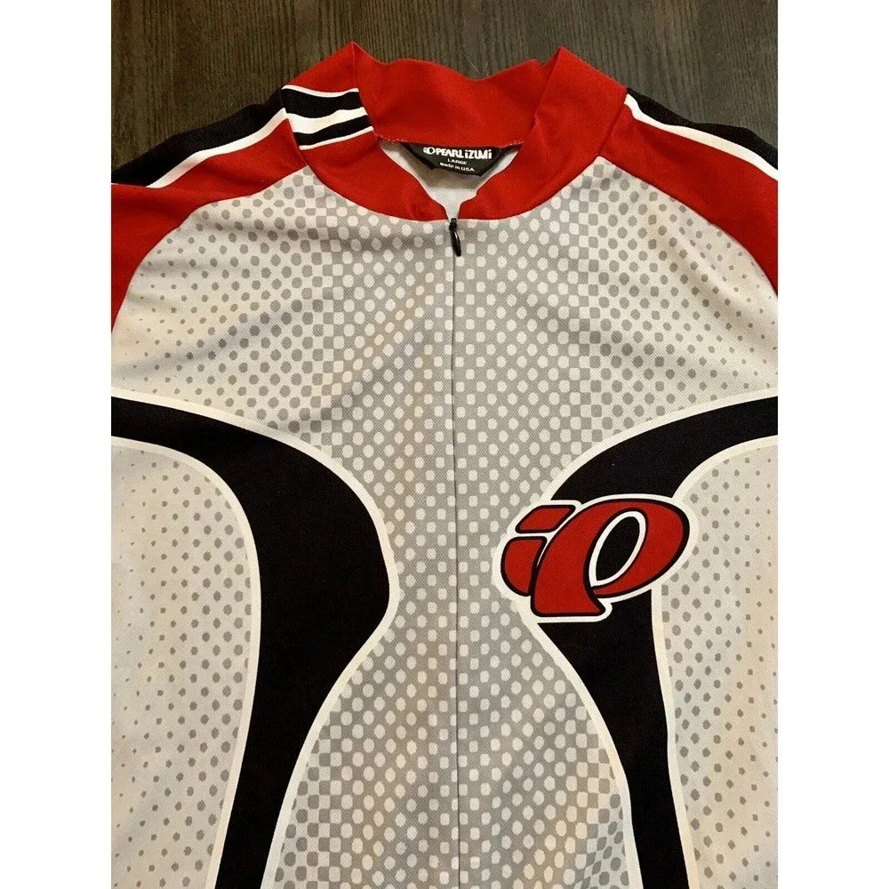 Pearl iZumi Cycling Jersey 3/4 Zip Red & Black Size Large L Made In USA - Picture 3 of 12